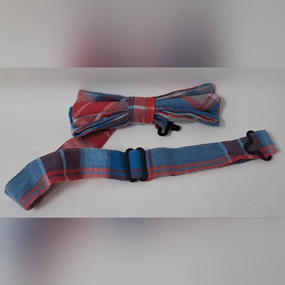 J. Crew Crewcuts Kids Boys Tie Bow Tie Accessories Check Plaid Adjustable - Picture 1 of 5